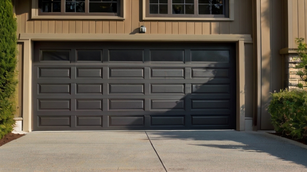 Residential garage door with modern design