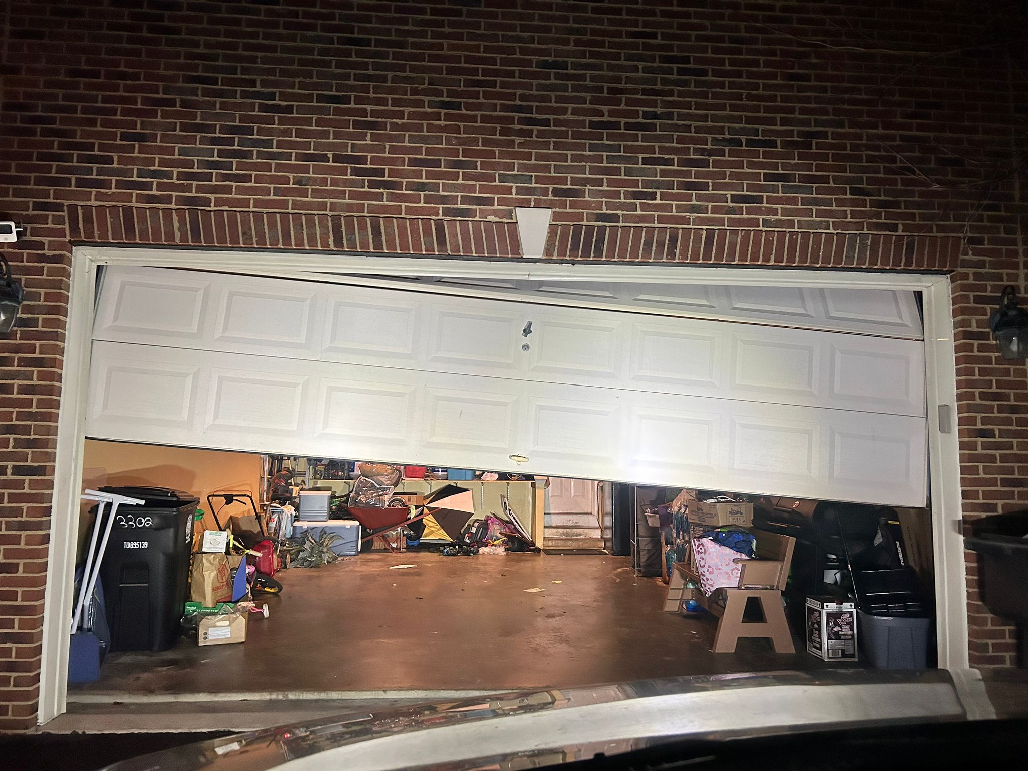 Residential garage door with modern design